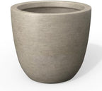 Kante Small Round Bowl Weathered Concrete Planter 10" Dia, Outdoor by Unknown