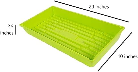 SUNPACK 10" x 20" Mega Plastic Seed Starting Tray, Lime Green, 2.5" (Pack of 30) - No Drainage Holes, Ideal for Greenhouses or Indoor Gardening - Made of Thick, Strong Plastic - Image 5