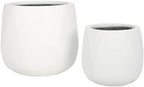 SAFAVIEH Outdoor Collection Kane White Cement Ficonstone Planter Pot Set of 2 by Unknown