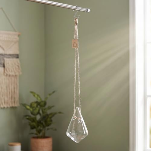 Kisangel 4pcs Hanging Glass Planter- Clear Flower Vase - Hanging Terrarium Globe DIY Air Succulent Planter for Windowsill Outdoor Garden Decor - Image 6