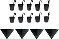 LaLaGreen Bundle- 10 Pack, 4 Inch Black Metal Pot + 4 Pack, 12 Inch Self Watering Pot Geometric Hanging Vertical Wall Mounted Flower Vase Balcony Porch Home Decor Succulent Herbs Plant Holder Garden by L%C3%A1L%C3%A1Green