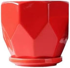 Plant Pot Ceramic Flower Pots Ceramic Large with Tray Simple Household Creative Green Succulent Flower Pots Flower Pots(Gris,Large) (Red L) by Unknown