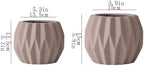 Planter Mocha Colour Terra Cotta Plant Pot Round Geometric Textures Flower with Drainage Holes Planter, for Room Balcony Garden Office (2 Sizes) Garden(Small) - Image 2