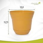 Headwind Traverse Planters – 12" 2 Pack Plastic Plant Pot in Harvest Yellow - Indoor & Outdoor Pots for Plants with Drainage - Decorative Plant Pot, Flower Pots Outdoor for Garden by Robert Allen - Image 2