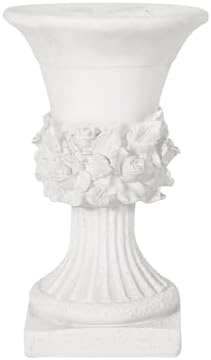 Merax 19.5 Inches Tall MGO Garden Urn Planter, Lightweight Concrete Urn for Flowers, Herbs & Succulents, Indoor & Outdoor Decorative Pot, Antique White - Image 4