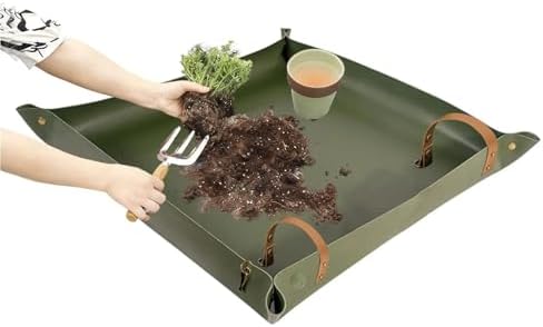 Double-Sided Waterproof Foldable Potting Mat PU Leather Plant Repotting Gardening Tray for Replacing Soil Fertilizing for Plants Transplanting - Image 3