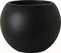 17 H x 21" Dia (15" Pot Opening) Black Round Fiberstone Tall Planter with Drainage Hole, Indoor/Outdoor Large Plant Pots, Modern Porch Planters, Indoor Tree Pots by Unknown
