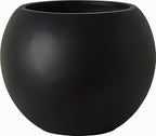 17 H x 21" Dia (15" Pot Opening) Black Round Fiberstone Tall Planter with Drainage Hole, Indoor/Outdoor Large Plant Pots, Modern Porch Planters, Indoor Tree Pots by Unknown