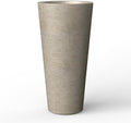 Kante Modern Home Minimalist 15.8" Tall Weathered Concrete Tapered Planter by Unknown