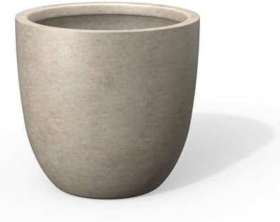 Kante Modern Home Minimalist 14" Dia Weathered Concrete Bowl Planter by Unknown