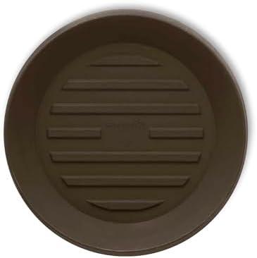Crescent Garden Universal Round Planter Saucer – Heavy-Duty Drainage Tray for Indoor & Outdoor Use – Fits Pots with 18" Base (23.5" Total Outer Diameter) - Bark Brown by CrescentGarden