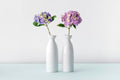 White Ceramic Flower Vase Set of 2 for Home Decor by Unknown