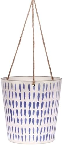 Blue Sky Ceramic Hanging Blue Spec 6.5'' Flower Pot, Multi Color by BlueSkyClayworks