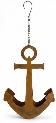 Rustic Anchor Hanging Planter, Nautical Wall Plant Holder by Unknown