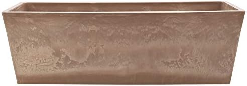 Arcadia Garden Products PSW Pot Collection [25.3 inch] Plastic/Stone/Wood Composite Window Box Rectangular Planter – No Drainage Hole (Drillable), Indoor/Outdoor Pot for Flowers and Vegetables, Taupe - Image 2
