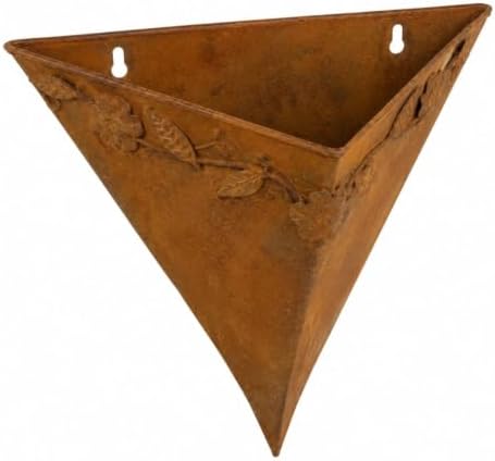 LOGOFUN Rustic Metal Wall Planter Cone Shaped Hanging Flower Pot by LOGOFUN