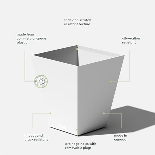 Veradek Pure Series Nobleton Planter - Tapered Square Outdoor Planter - Image 3