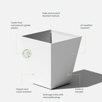 Veradek Pure Series Nobleton Planter - Tapered Square Outdoor Planter - Image 3