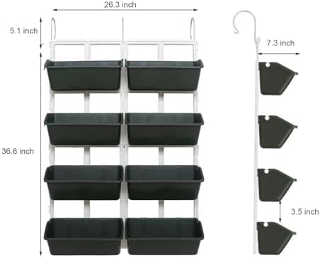 8 Pockets Vertical Garden Wall Planter Holds up to 70 lbs, 4-Tier Wall Hanging Plant Holder Indoor Outdoor Balcony Vertical Raised Flower Bed - Image 4