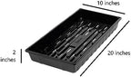 SUNPACK 10" x 20" Extra Strength Plastic Seed Starting Tray, Black, 2.5" (Pack of 30) - with Drainage Holes, Ideal for Greenhouses or Indoor Gardening - Made of BPA-Free Plastic - Image 3