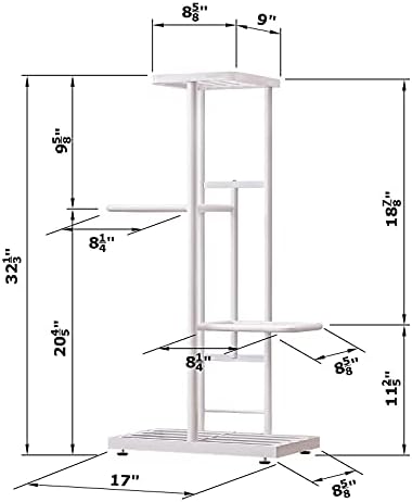 MTB Garden 4 Tier White Metal Plant Stand Indoor Outdoor Flower Pot Display Planter Shelf - Image 4