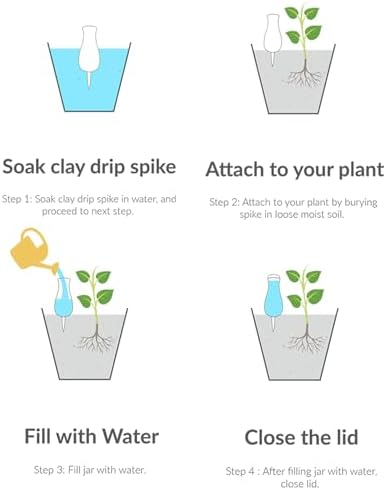 Ollas (Set of 4) | 12oz Terracotta Plant Watering Globes - Self Watering Planter Insert - Automatic Plant Watering Devices | Vacation Watering Pots for Indoor & Outdoor Plants - Image 6