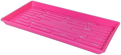 SUNPACK 10" x 20" Heavy Duty Shallow Plastic Seed Starting Tray, Magenta, 1" (Pack of 30) - Lined with Drainage Holes for Excess Water and Aeration, Ideal for Greenhouses or Indoor Gardening - Image 2