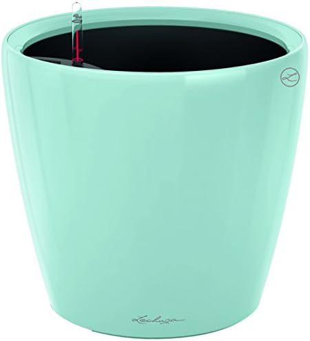 Lechuza Premium Classico 21cm High Gloss Skandinavian Blue Self Watering Traditional Round Planter Pot by LECHUZA