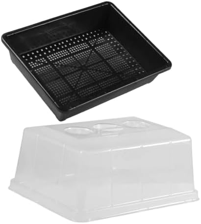 HOMSFOU Seedling Starter Tray with Humidity Dome Plastic Potting Tray for Plants with Elevated Cover Suitable for Indoor Seed Starting and Plant Propagation by HOMSFOU