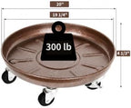 20" Metal Rolling Plant Caddy with Wheels, Indoor Outdoor, 1-Pack Bronze - Image 3
