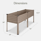 Best Choice Products 72x24x30in Non Toxic Galvanized Raised Garden Bed, Metal Elevated Planter Box, Vegetable Garden, 100% Non Toxic Materials - Taupe - Image 2