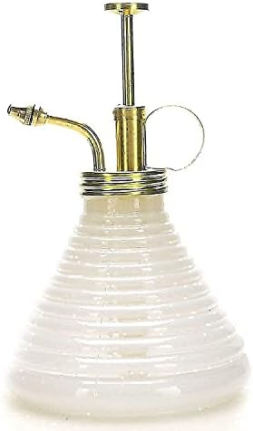 Plant Mister- White Color Glass Bottle & Brass Sprayer (Matt Gold) by Purism+Style