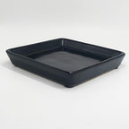 Square Ceramic Plant Saucer Tray 8 9 10 Inch Black, 9.3" OD x8.3 ID x1.3 Deep, Sturdy Heavy Duty Glazed Planter Drip Flower pots with Catch Basin for Indoor Outdoor Plants(10" Black) by Unknown