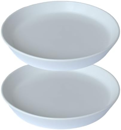 Plant Saucer 8 Inch, 2 Pack Large Plant Saucers Ceramic Tray 8 inch (7.3" Inner) for Flower Pot, Classic Sturdy Planter Water Catcher Tray for Plant Base,White by Unknown