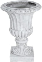 Christopher Knight Home Stella Outdoor Urn Planter with Drainage Hole, Mid-Century Modern Garden Urn, Large Garden Pot, Floral Relief Design, Sturdy MGO Outdoor Planter, Flower Urn, Antique White - Image 5