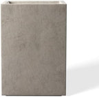 Kante Large Tall Square Weathered Concrete Planter 19" H, Outdoor by Unknown