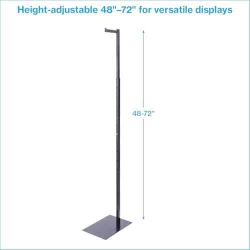 SSWBasics Adjustable Black Costumer Stand – Single Arm Clothes Rack - Retail Clothing and Garment Display Stand – Ideal For Showcasing Hanging Items In Thrift Shops, Boutiques and Retail Stores - Image 5