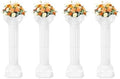 Roman Columns Wedding Stand Roman Pillar Plant Stand Plastic Greek Column Statue Pedestal Flower Pot Holder Decor Wedding Event Party Elegant Decorative Column (White, 4Pcs, 10.63x34.65 Inch) by Unknown