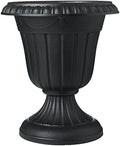 Arcadia Garden Products PL00BK Classic Traditional Plastic Urn Planter, 16” x 18”, Black by ArcadiaGardenProducts