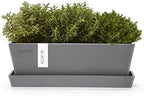 Ecopots Bruges Rectangular Flower Planter with Saucer, Grey, 10" - Image 4