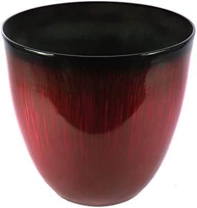 Gardener Select (EPR12-206) Large Egg Shaped Planter - Modern Indoor & Outdoor Decorative Flower Pot/Box (12 Inch, Red Flower) by GardenerSelect