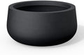 Kante Modern Home Minimalist 16" Dia Black Concrete Bowl Planter by Unknown