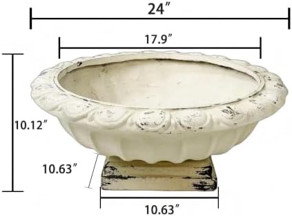 KEIKI MGO Urn Planters Outdoor, Large Garden Pots for Flowers Plants, White - Image 2