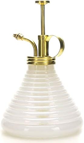 Plant Mister- White Color Glass Bottle & Brass Sprayer (Matt Gold) - Image 5