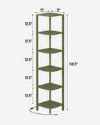 TUTOTAK Corner Shelf with LED Light, 6-Tier Corner Bookshelf - Image 2