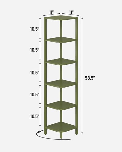TUTOTAK Corner Shelf with LED Light, 6-Tier Corner Bookshelf - Image 2