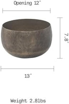 FAB HAB Sow Antique Brass Bowl Metal Planters - Small, Handmade Aluminum Pots for Indoor & Covered Outdoor Spaces, Lightweight Decorative Planters - Image 2