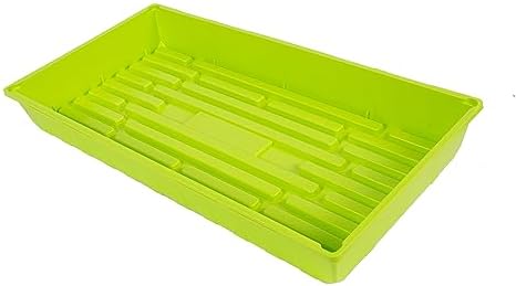 SUNPACK 10" x 20" Mega Plastic Seed Starting Tray, Lime Green, 2.5" (Pack of 10) - No Drainage Holes, Ideal for Greenhouses or Indoor Gardening - Made of Thick, Strong Plastic - Image 2