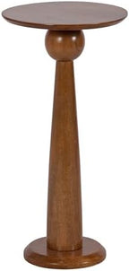 Kate and Laurel Jakob Modern Wooden Round Side Table; 12 x 24; Walnut Brown; Circle Pedestal Table for Use as Bedroom Nightstand; Indoor Plant Stand; or Decorative Living Room Table by KateandLaurel