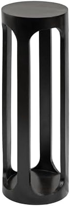 Kate and Laurel Dahl Modern Wooden Round Drink Table; 8 x 23; Black; Transitional Circle Wood Accent Pedestal Table for Living Room Plant Stand or Small Bedroom Nightstand by KateandLaurel